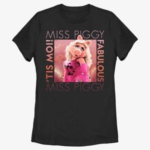 Disney Miss Piggy Fabulous Black T-Shirt Size X-Large
